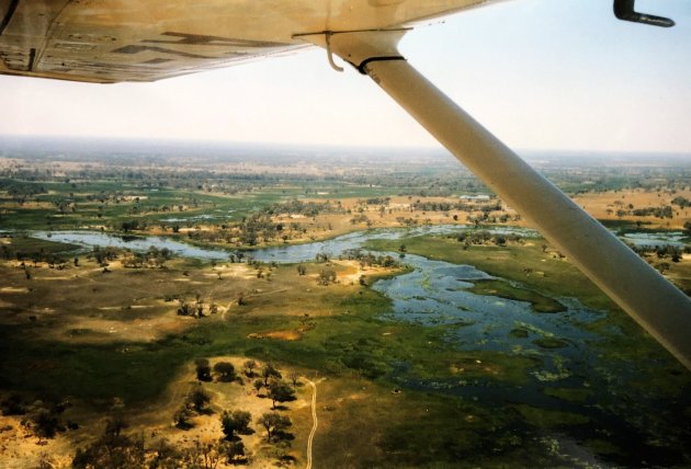 Okavango delta vanuit de lucht