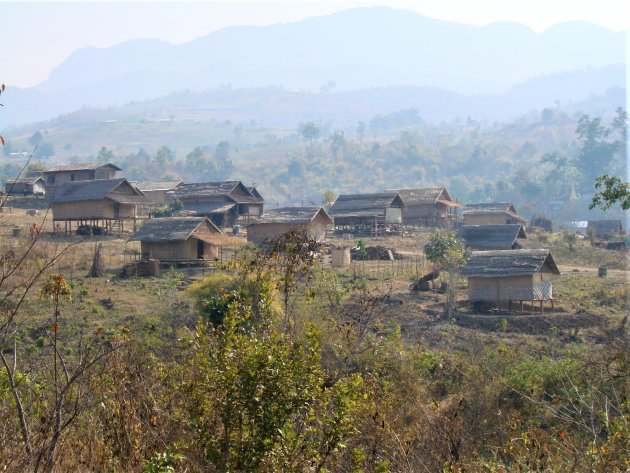 Bergdorpje in Birma.