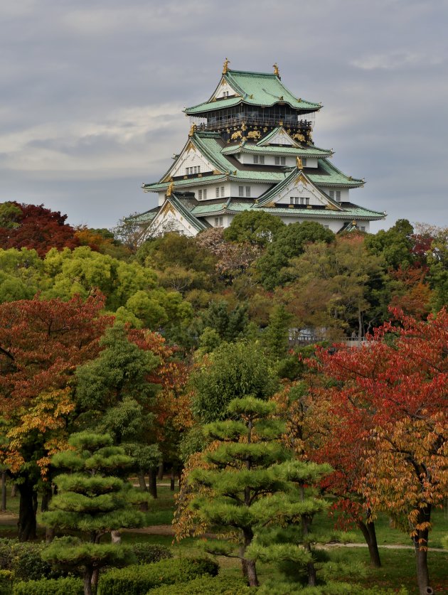 Herfstig kasteel van Osaka