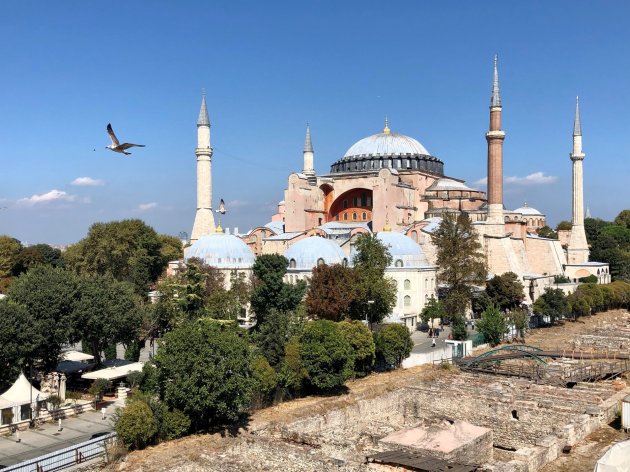 Hagia Sophia en een meeuw