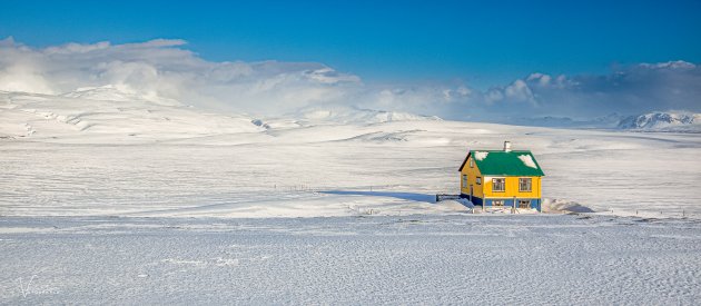 The only lonely house in the snow