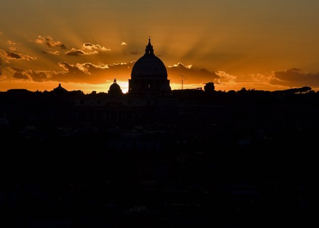 Zonsondergang in Rome