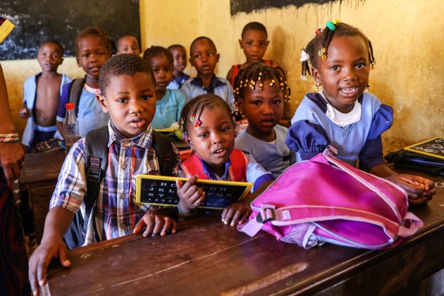 Schooltje in Telimele in Guinee