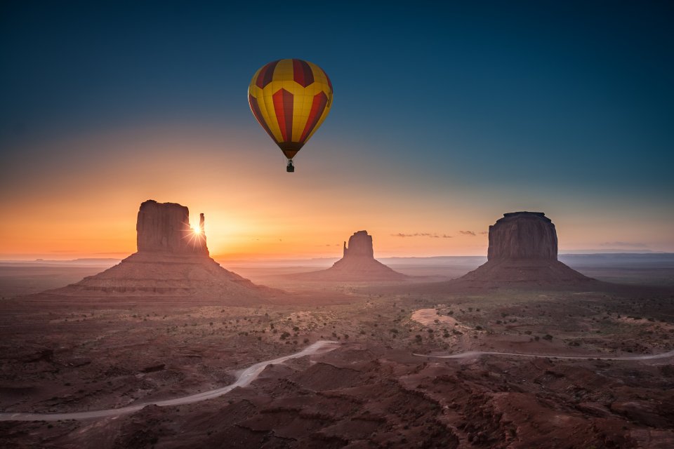 Ballonvaart Monument Valley, Verenigde Staten. Foto: Getty Images