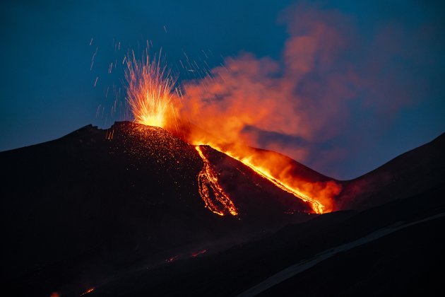 Uitbarsting Etna vulkaan.