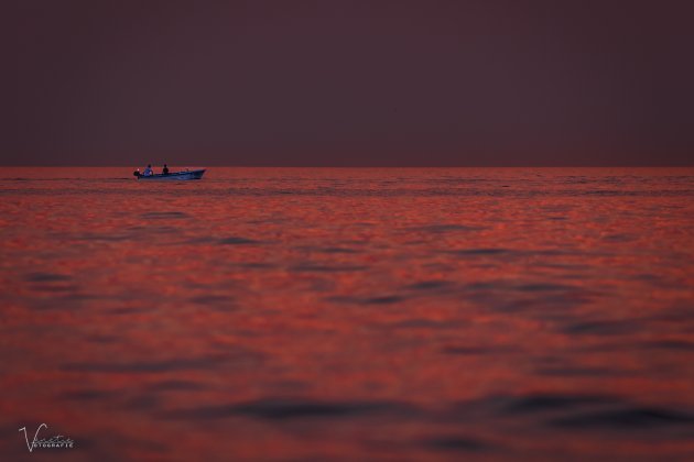 Varen met Sunset in de baai van Portorož