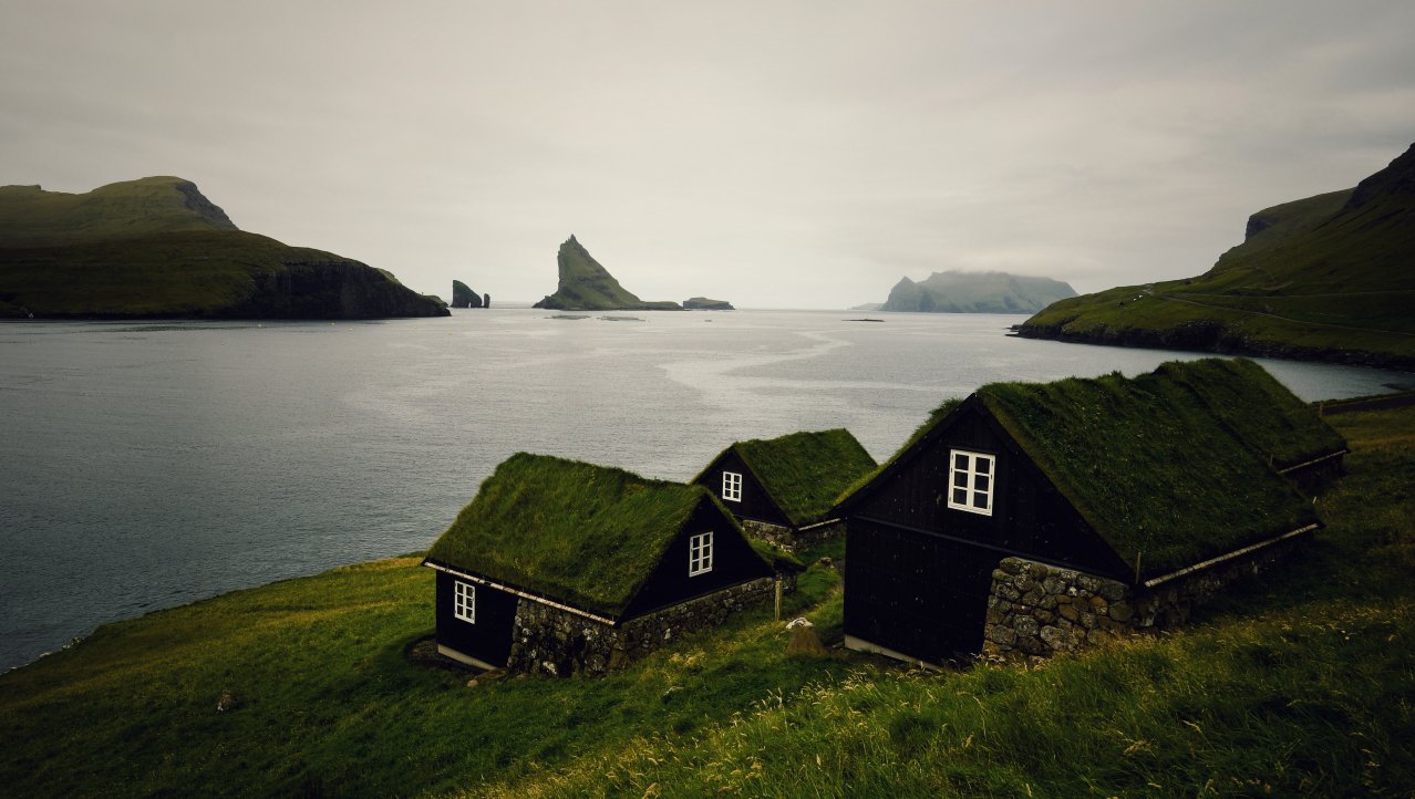 Typische huisjes van de Faeröer
