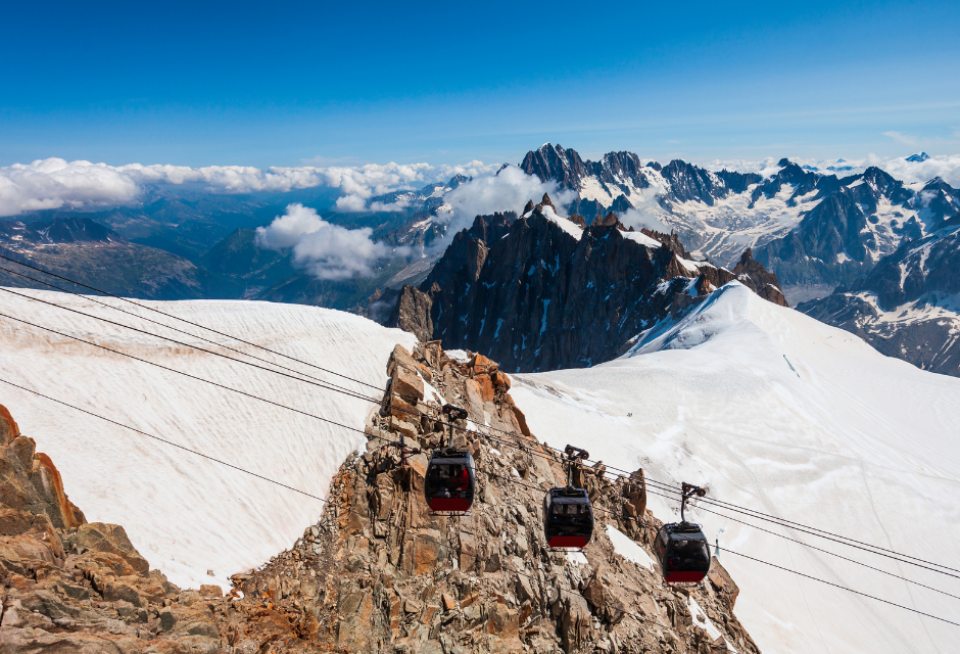 Aiguille du Midi kabelbaan in Frankrijk Foto Getty Images