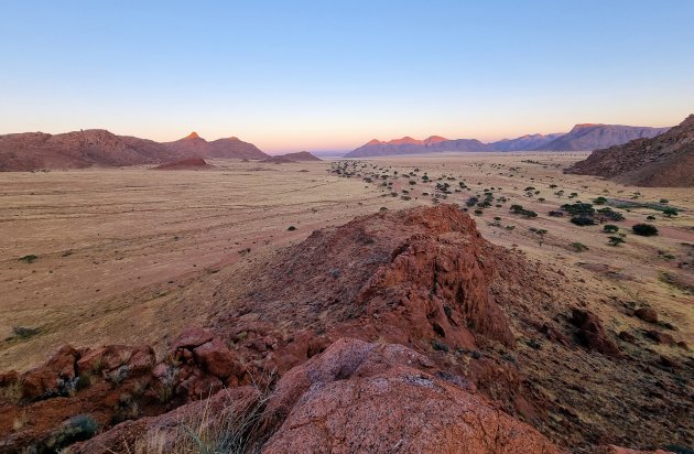 Panorama over de Namib woestijn