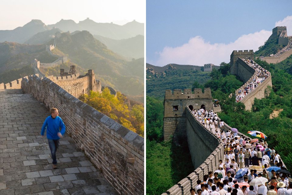 Travel expectation versus reality: De Chinese Muur. Foto's: Getty Images