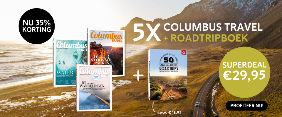 Ontvang 5 edities van Columbus Travel voor € 29,95 + roadtripboek cadeau