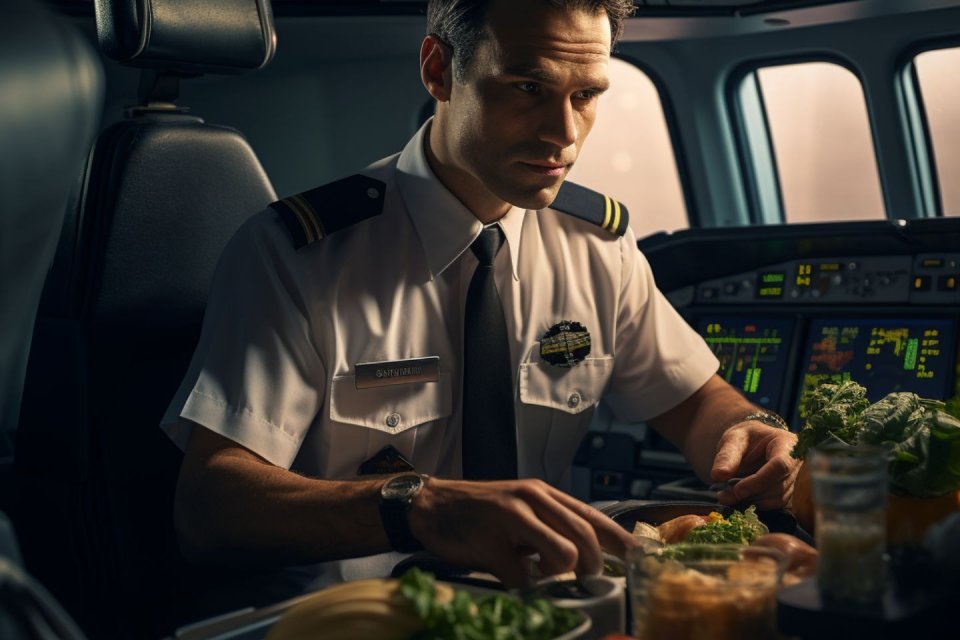 Piloten mogen nooit hetzelfde eten. Foto: Midjourney