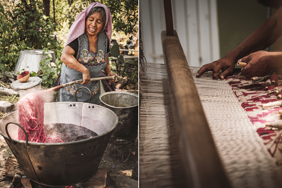Leer weven en wol verven in Mexico. Foto's: Marije van de Vlekkert