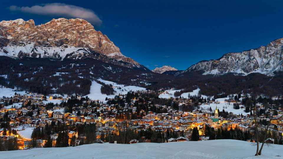 Kerstmis in Cortina d'Ampezzo, Italië. Foto: Getty Images