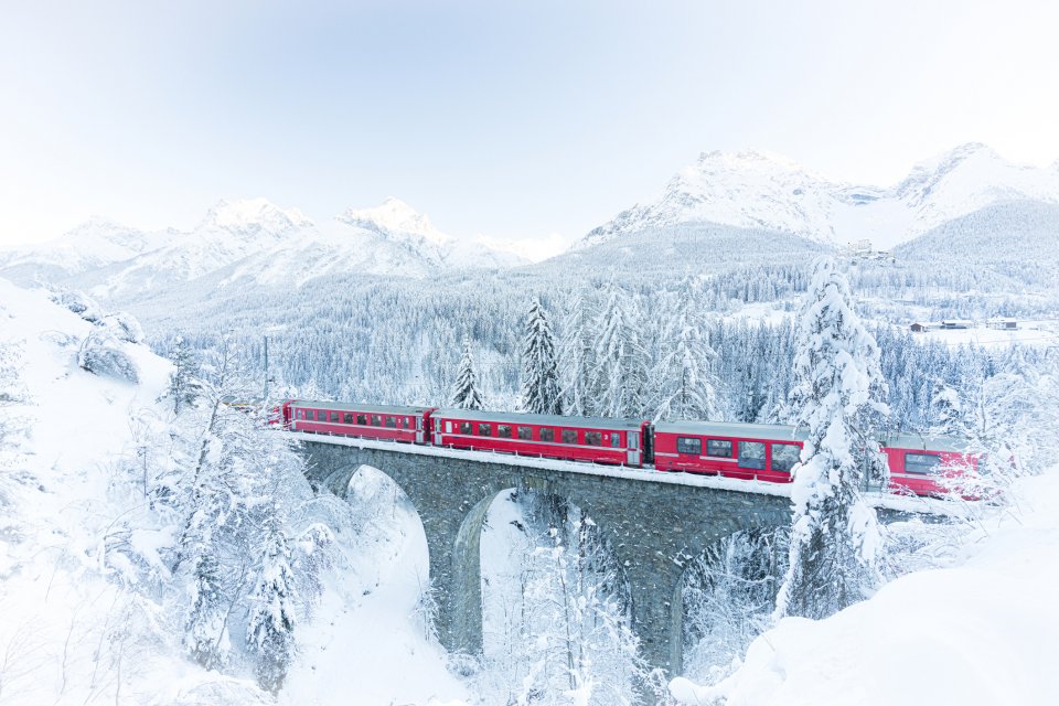 Bernina Express Zwitserland. Foto: Getty Images