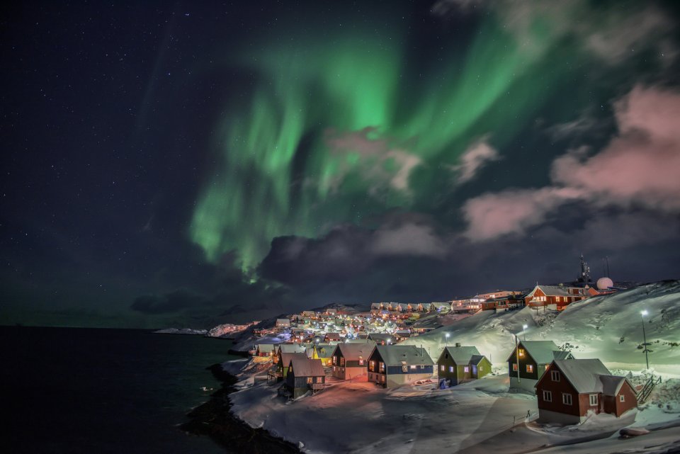 Noorderlicht in Nuuk, Groenland. Foto: Getty Images