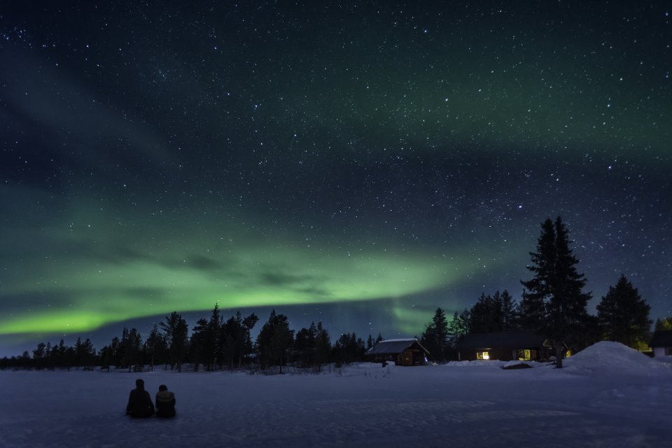 Voorjaarsvakantie: noorderlicht in Fins Lapland. Foto: Getty Images