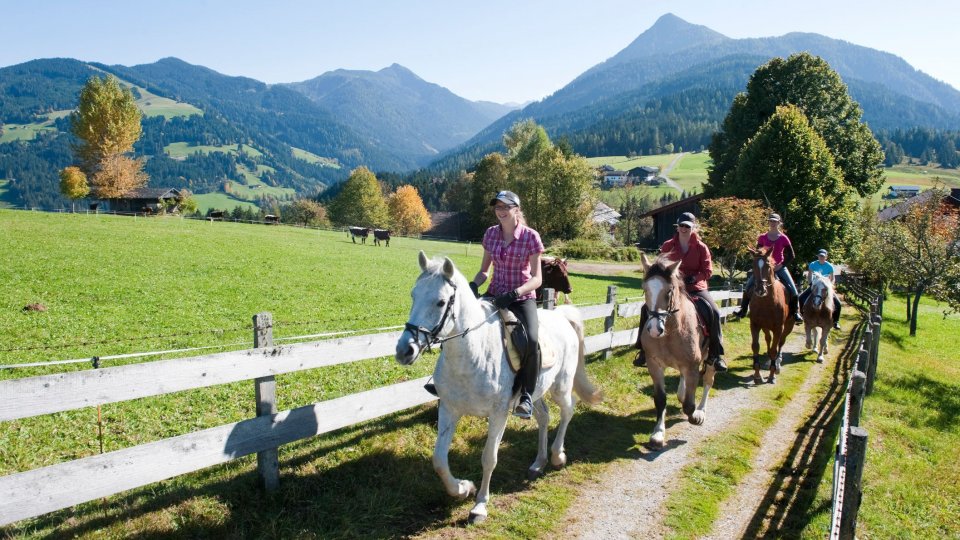 Paardrijden in Altenmarkt-Zauchensee, Oostenrijk. Foto: Hans Huber
