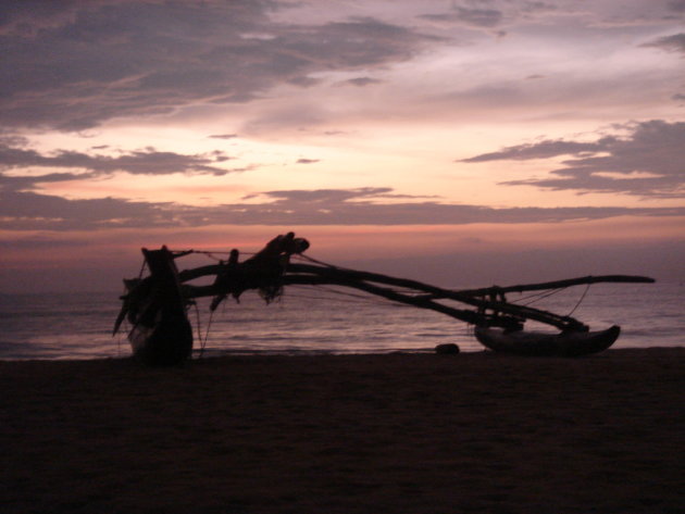 ondergaande zon in Negombo