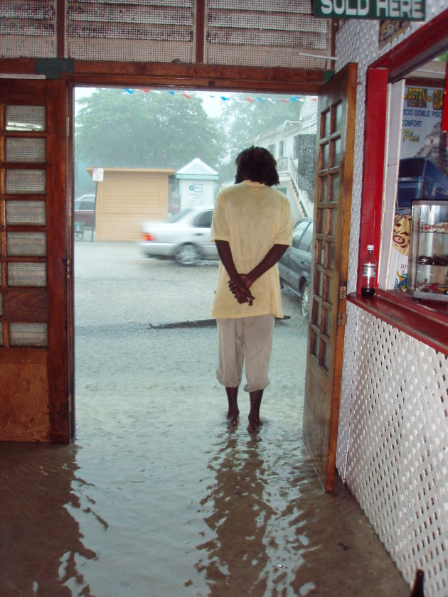 Ook in Belize-city regen