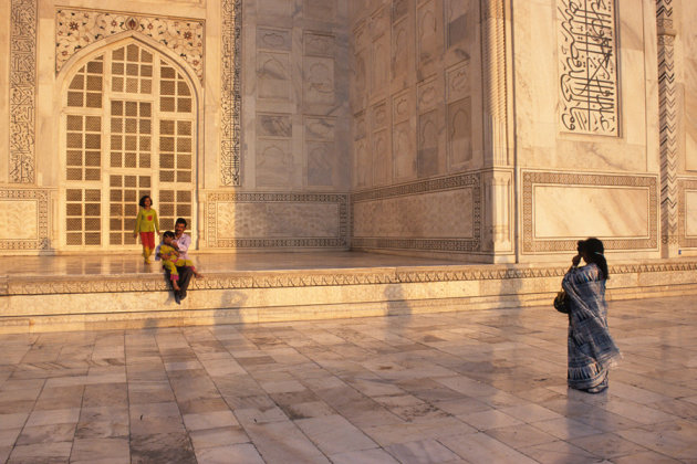 Familieportet bij de Taj Mahal