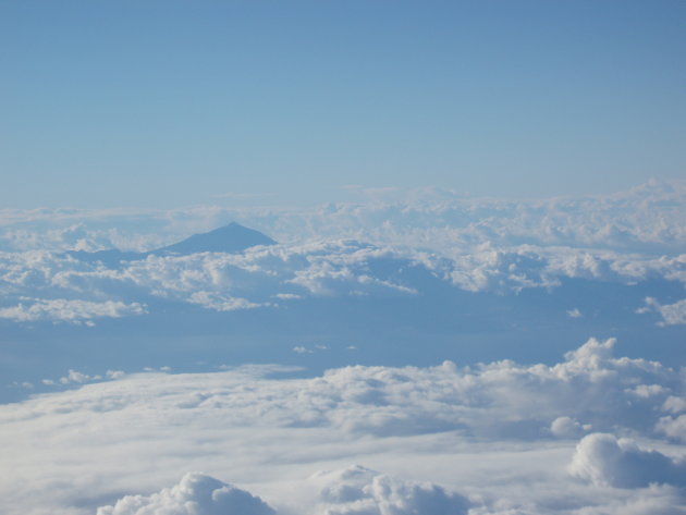 Berg Teide vanuit het vliegtuig
