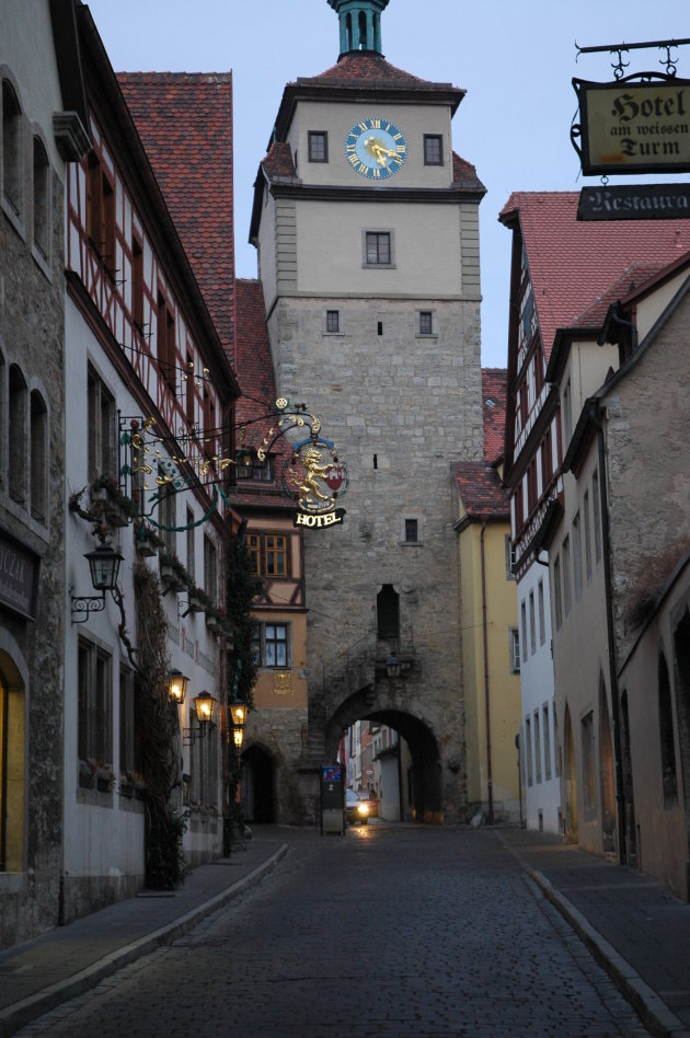 Straatje in Rothenburg ob der Tauber