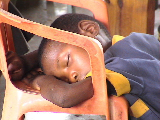 In slaap gevallen tijdens de les....