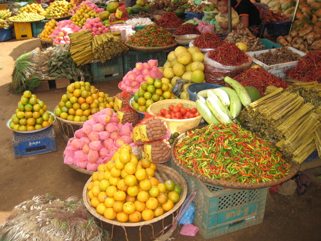 markt in het zuiden van Laos