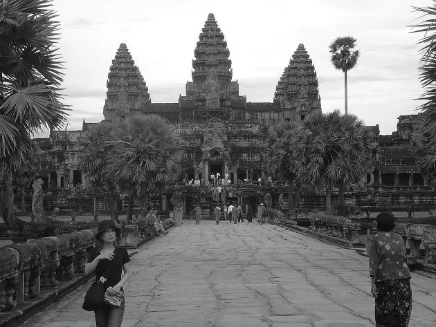 Angkor Wat in zwart wit