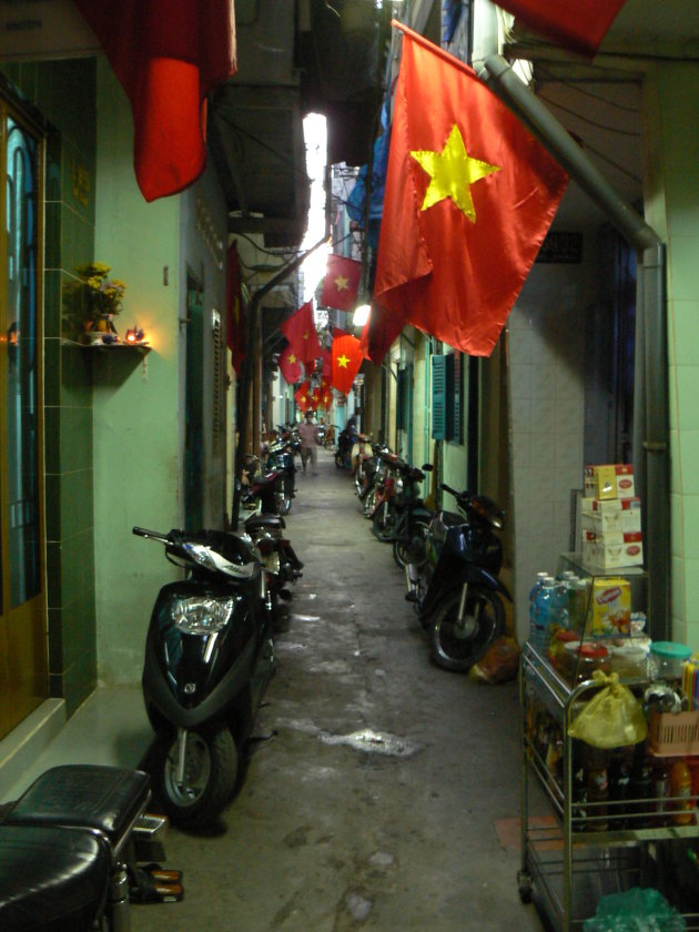Steeg in Ho Chin Min City tijdens onafhankelijks dag