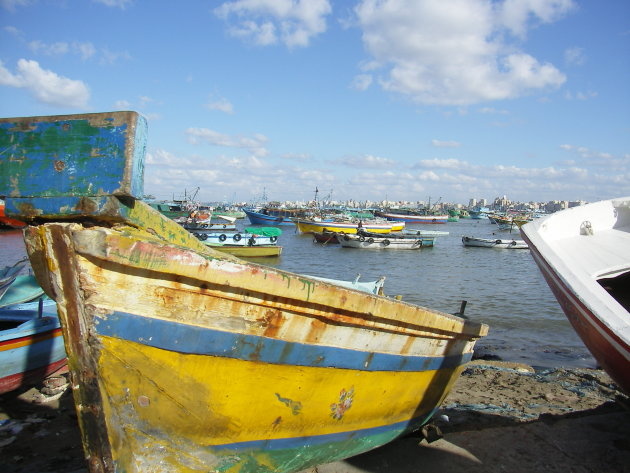 verweerde vissersboten Alexandrië