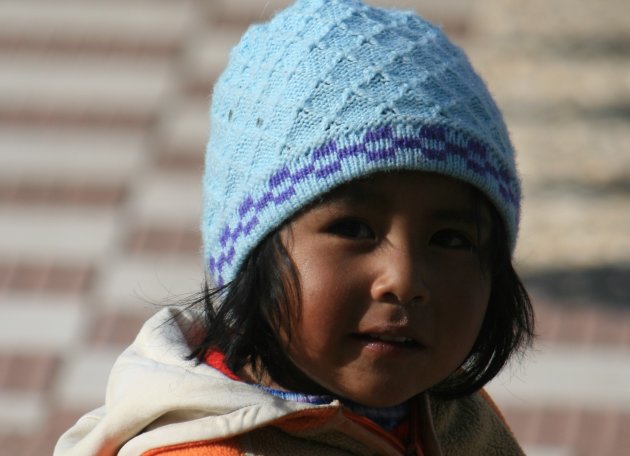 Meisje op Amantani, Lake Titicaca