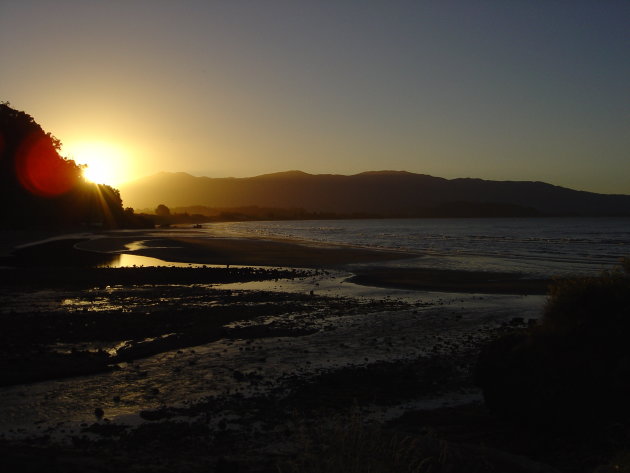 Zonsondergang in het Abel Tasman NP