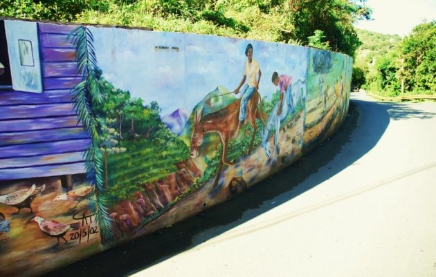 Muurschildering op het eiland Tortola.