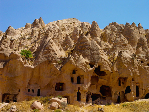 tufstenen huizen in Cappadocië
