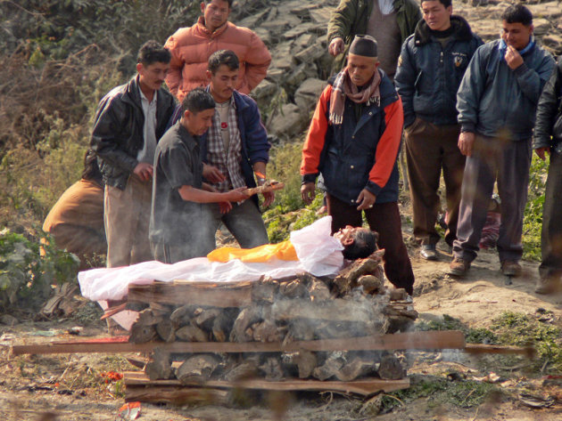 Lijkverbrandingsritueel in Nepal