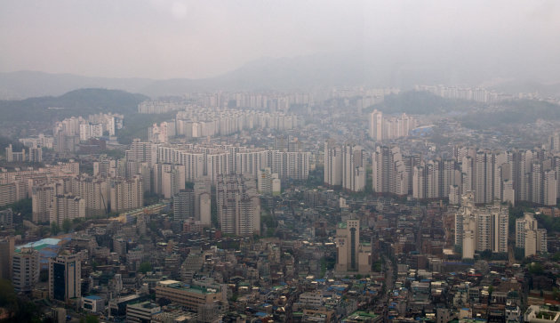 het uitzicht over seoul vanaf 63 building