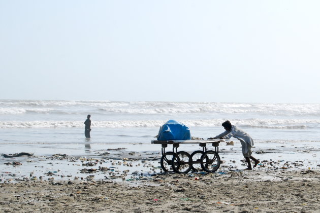 Het strand van Karachi