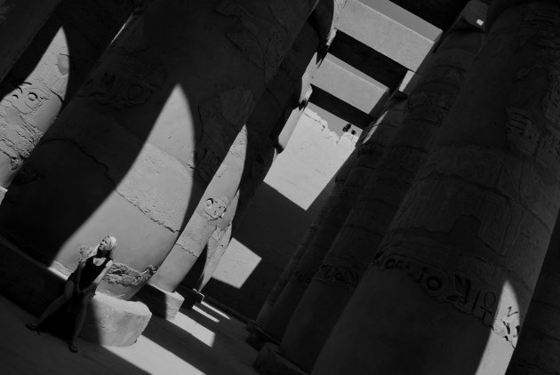 Lichtinval in de tempel van Karnak