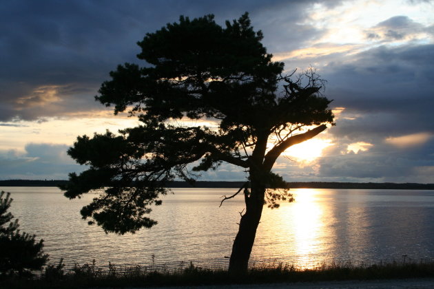 Ondergaande zon Furillen Gotland