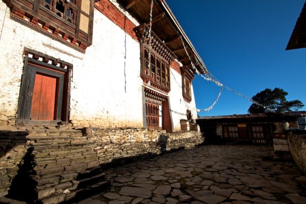 Tempel op berg (3650m) tijdens Druk Path trek, Thimpu