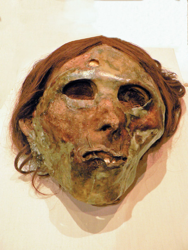 hoofd van een Peruaanse mummie