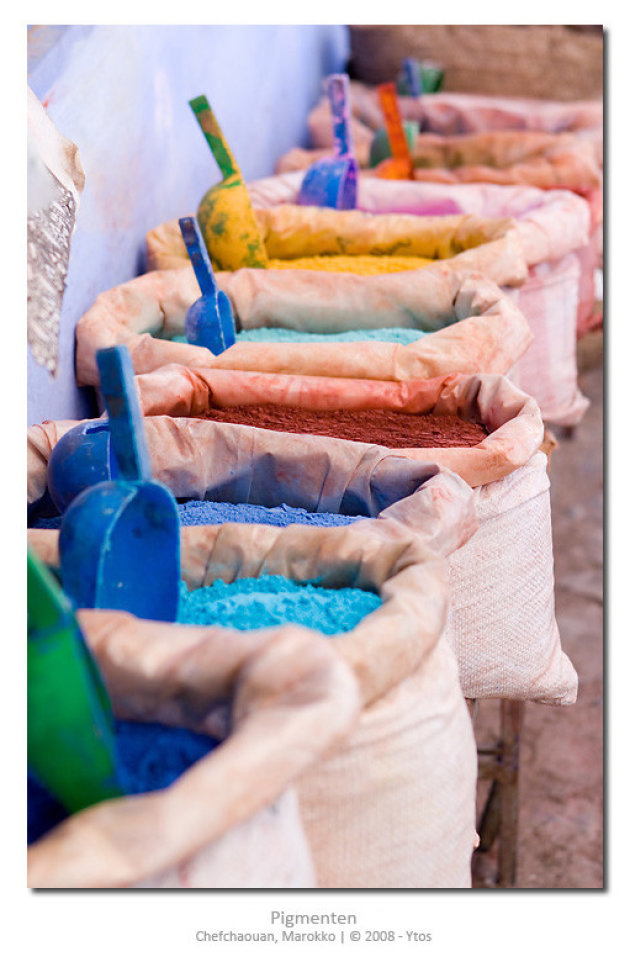 Pigmenten in Chefchaouan