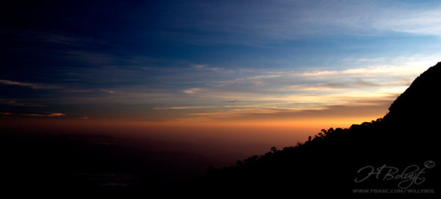 Zonsondergang vanaf Mt.Kinabalu