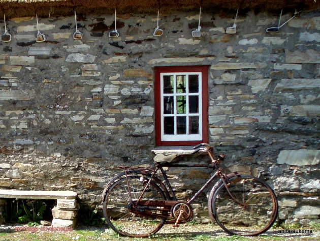 old cottage with bike