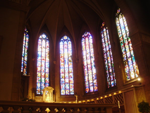 Glas-in-lood raam, Cathedrale Notre Dame in Luxemburg-stad