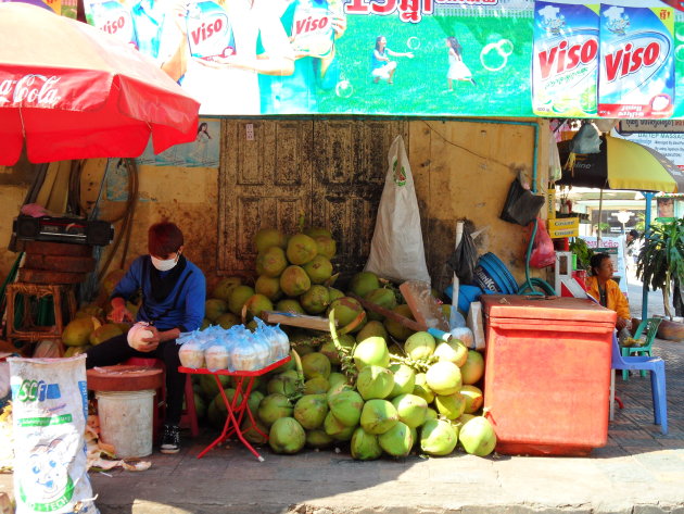Kokosnoten in Battambang