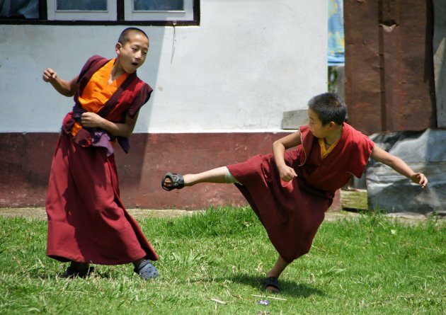Kung Fu in een klooster in Sikkim