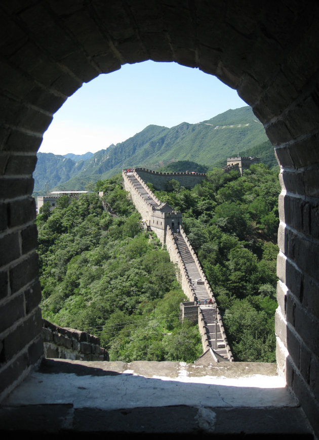 Uitzicht vanuit een wachttoren op de Chinese Muur